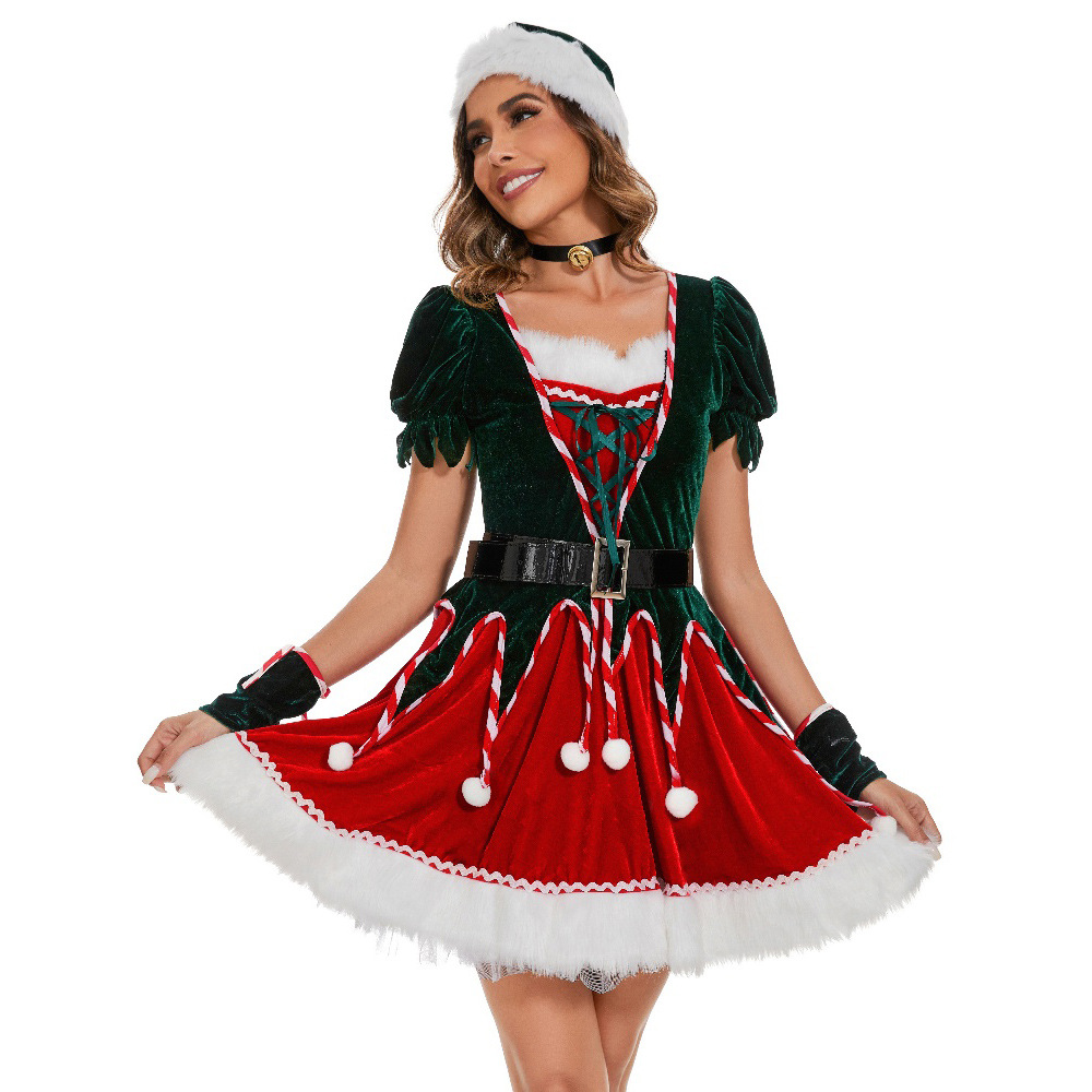 Picture of S-XXL one-piece Christmas dress Christmas clothes stage performance COS Christmas clothes party clothes Christmas clothes