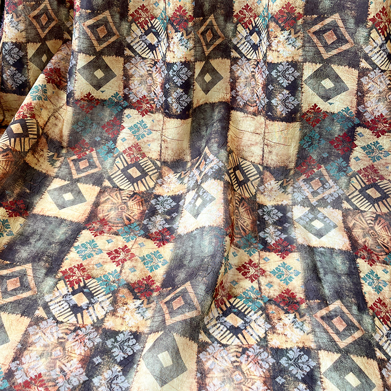 Square Dark Ethnic Style Tencel Jacquard Fabric New Chinese Style Han Dynasty Cheongsam Dress Fabric 1.0m Price