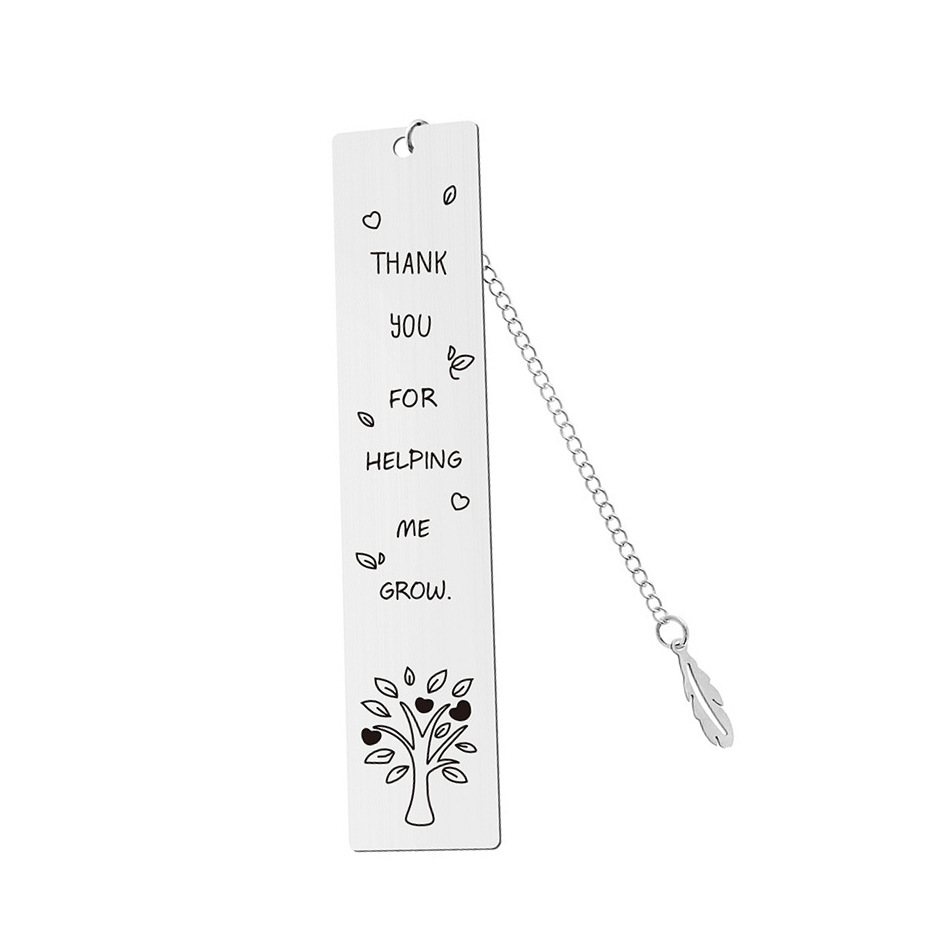 Cross-border Stainless Steel Metal Bookmark Teachers' Day Graduation Commemorative Gift Laser Engraving LOGO
