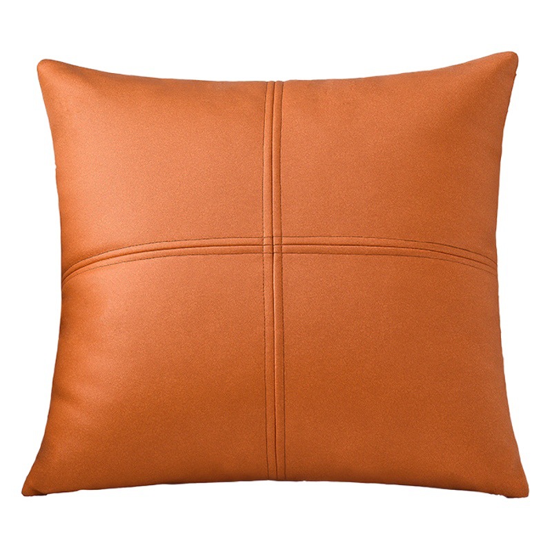 Waterproof Tech Fabric Pillowcase Sofa Living Room Light Luxury Leather-Feel Cushion Cross-Stitch Pillowcase Wholesale Light Luxury Style