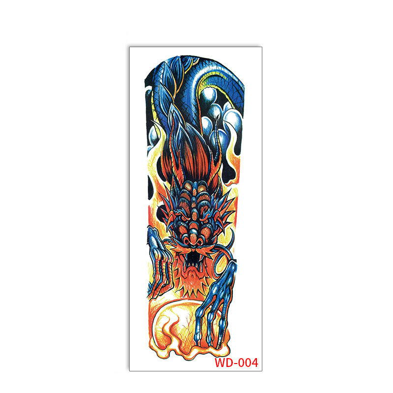 Picture of Full Arm Tattoo Sticker Cross-border New Waterproof Sweat Simulation Cross Buddha Black and White Colorful Personality Full Arm Temporary Tattoo
