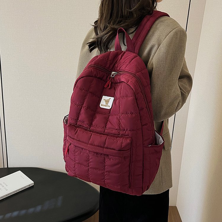 Picture of Cotton Bag Niche Design Backpack Autumn and Winter Women's 2025 New Backpack Junior High School Girl Female College Student Schoolbag