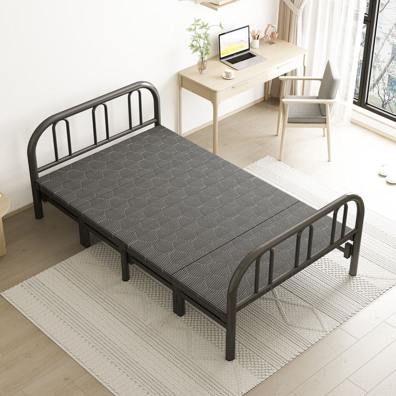 Picture of Home folding bed, double bed, rental house, simple bed, office lunch break bed, dormitory hard board bed, wrought iron bed