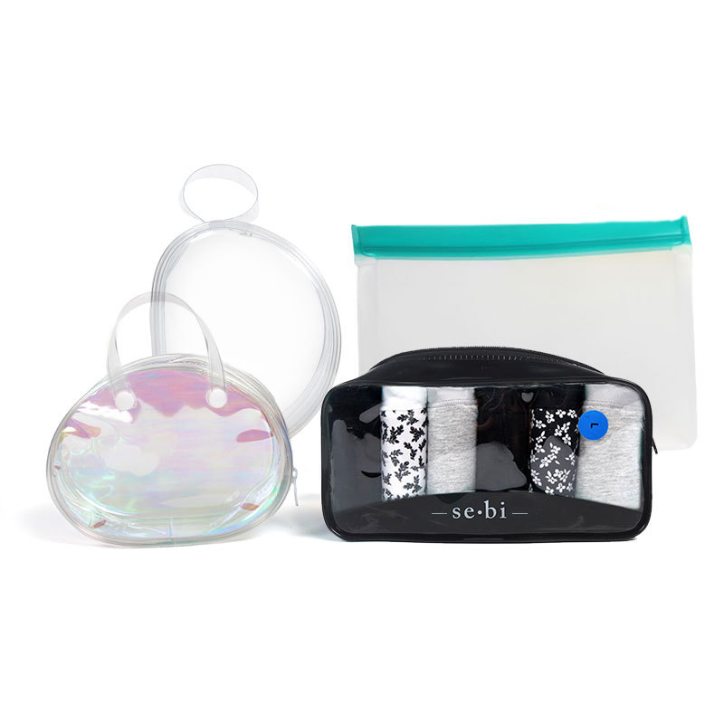 Transparent pvc Bra Packaging Storage Bag Button Bag Underwear Invisible Chest Sticker Frosted Snap Button Stereo Zipper Bag