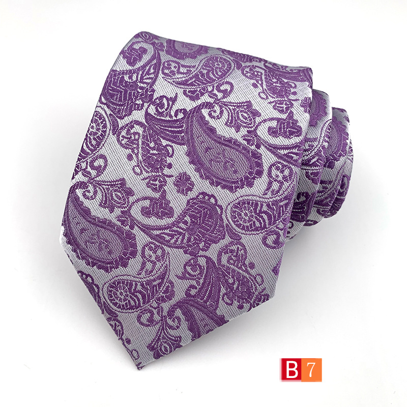 Picture of Tie Men's Polyester Jacquard Fabric Tie Cashew Flower Paisley 18 Color Men's Tie Factory Wholesale