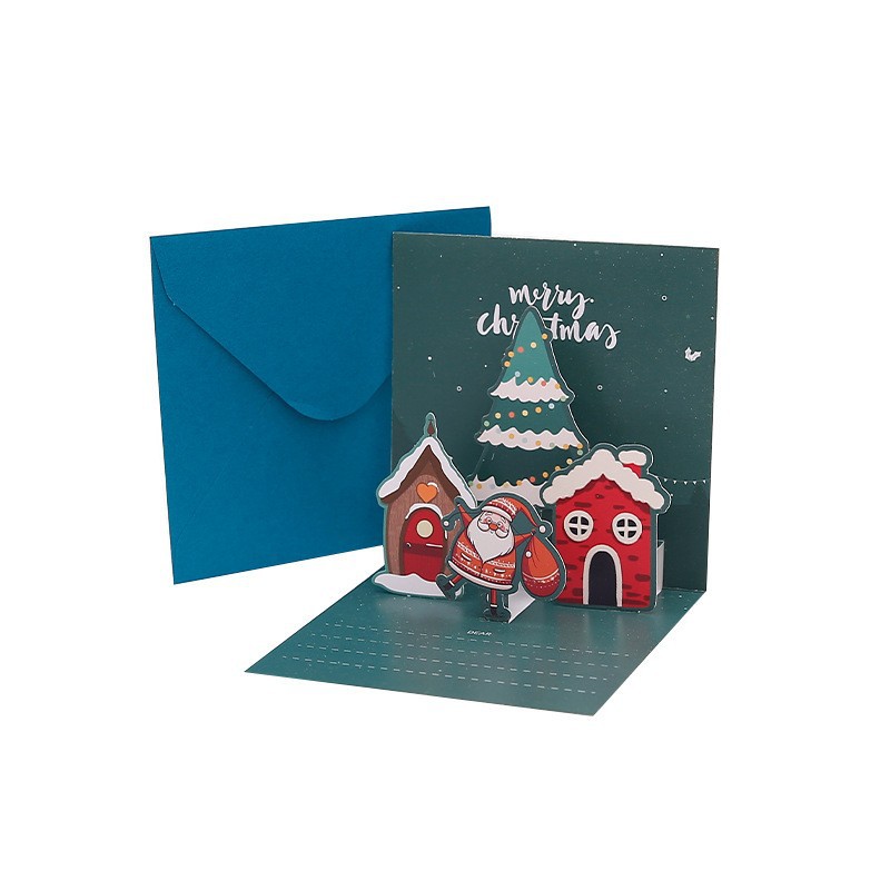 Picture of Amazon Stereo Christmas Greeting Card Creative Christmas Eve Message Holiday Card Gift Folding Card Set