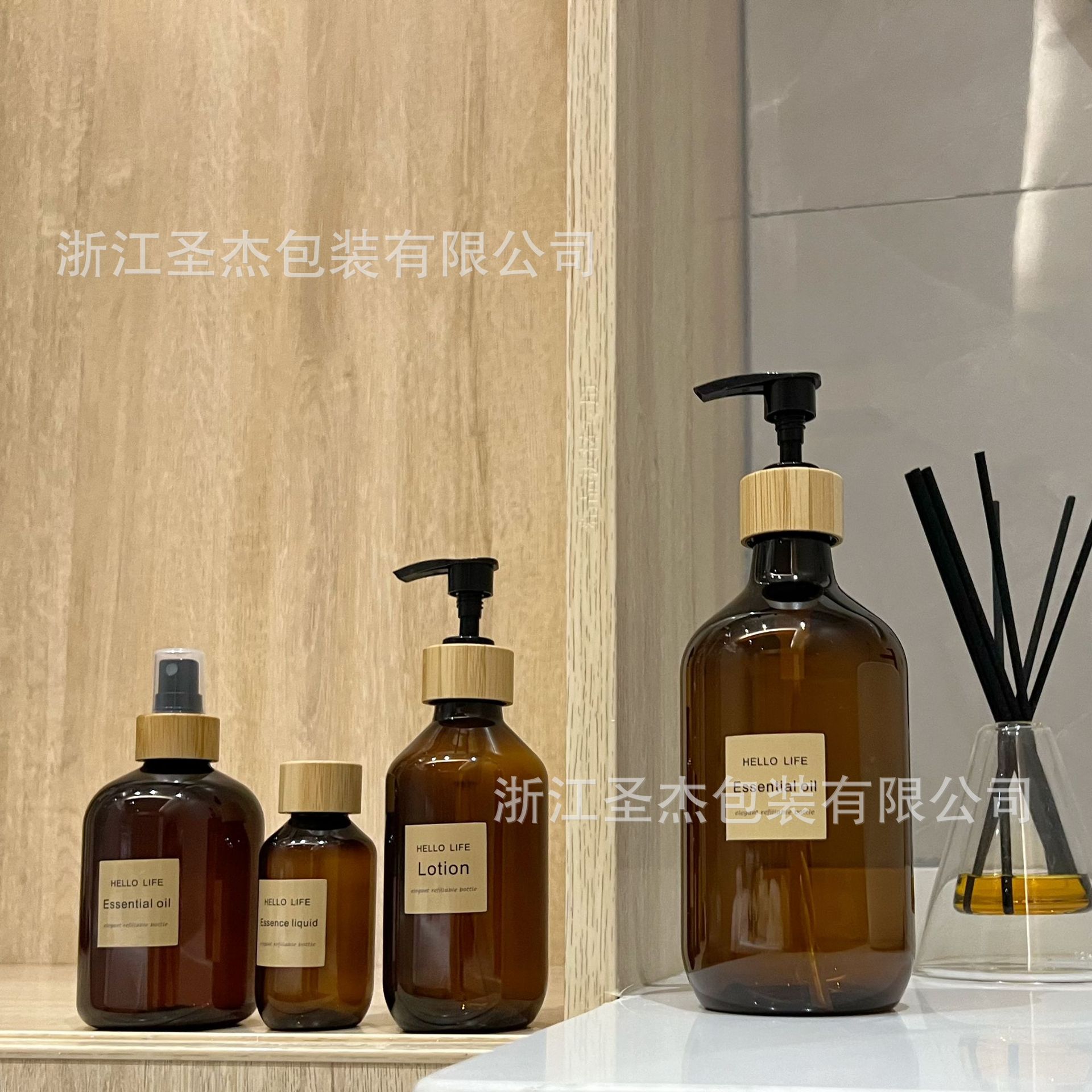 in stock 500ml 300m brown emulsion hand washing liquid laundry detergent bottled l bamboo screw pump PET bottle