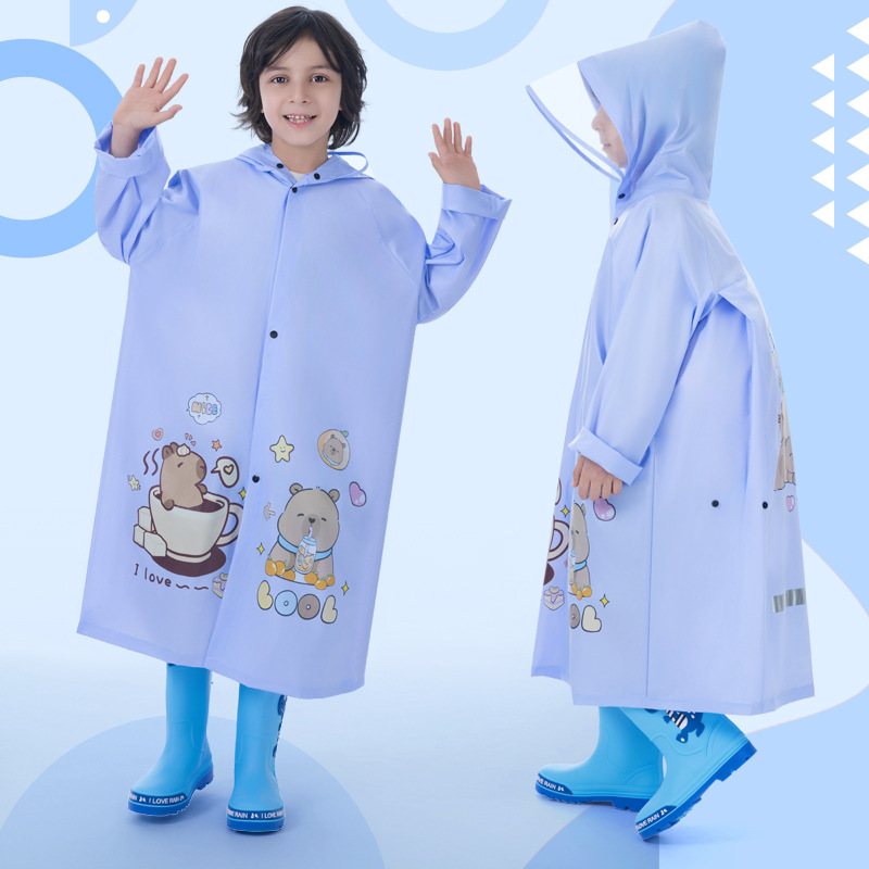New Kindergarten Primary School Students Go to School Special Poncho Boys and Girls Kidsren's Whole Body Waterproof Kidsren's Cartoon Raincoat