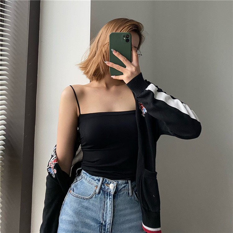 Picture of Live Broadcast Popular 1806 Camisole Seamless Beautiful Back Latex Chest Pad Fixed Cup Outer Wear Bottoming Chest Wrap Intimates for Women