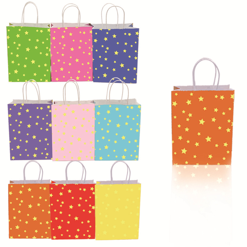 Amazon star Kraft paper bag birthday party gift bag mall shopping gift clothing jewelry handbag