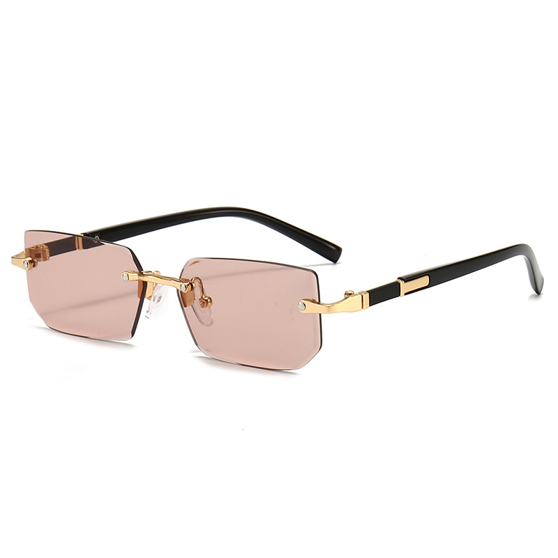 Picture of New Rimless Fashion Sunglasses European and American Trendy Cut-Edge Sunglasses Personalized Jelly Color Sunglasses Rimless Sunglasses
