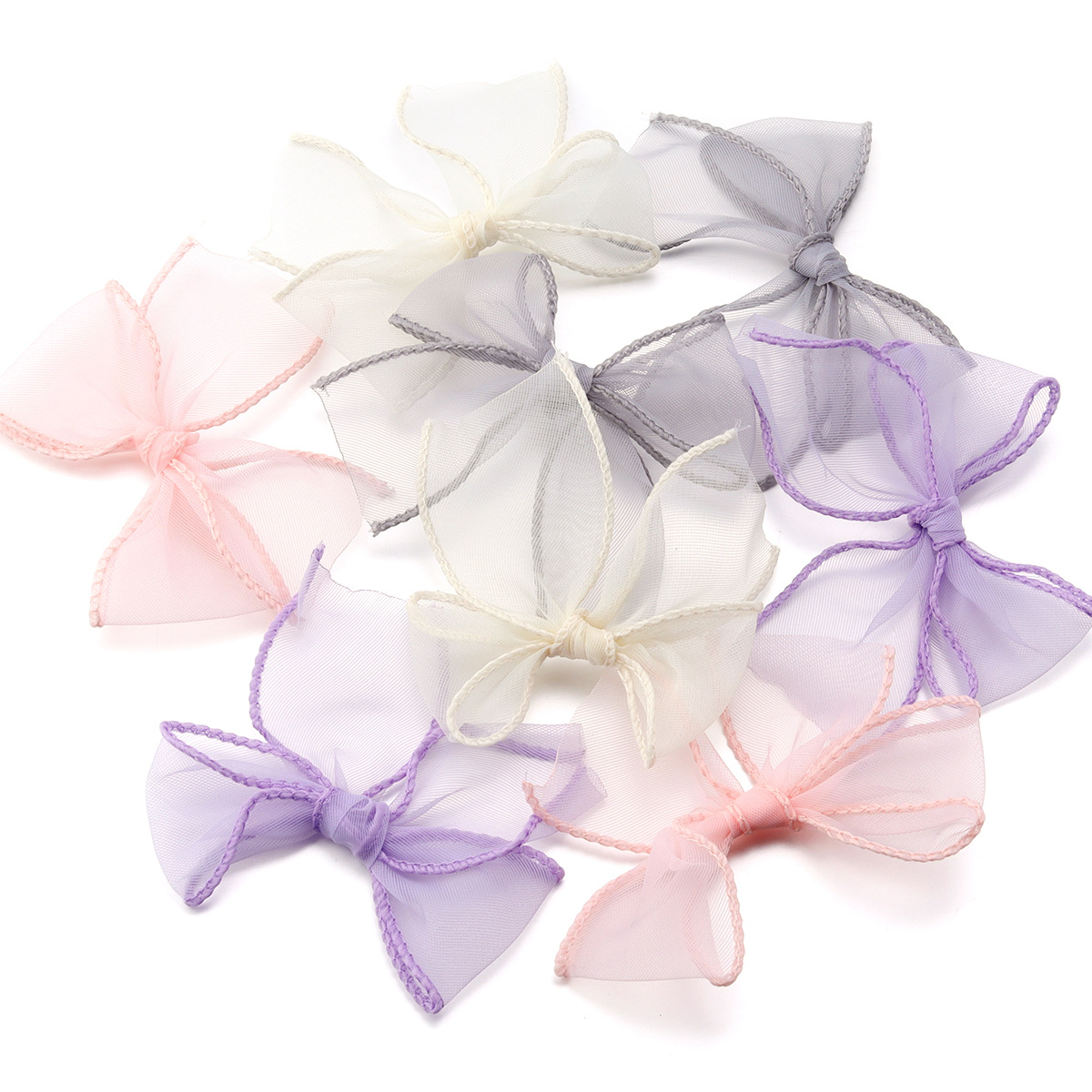 Picture of Fishtail Yarn Hand Tie Bow Hairpin Semi-finished Mesh Yarn Ribbon Bow Jewelry Hair Accessories Clothing Shoes and Hats Accessories