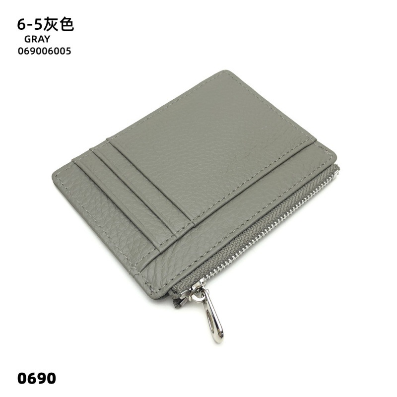 Picture of Ultra-thin Genuine Leather Zipper Coin Purse Card Holder Fashionable Large Capacity Double-sided Bank Card Id Card Holder Leather Card Holder