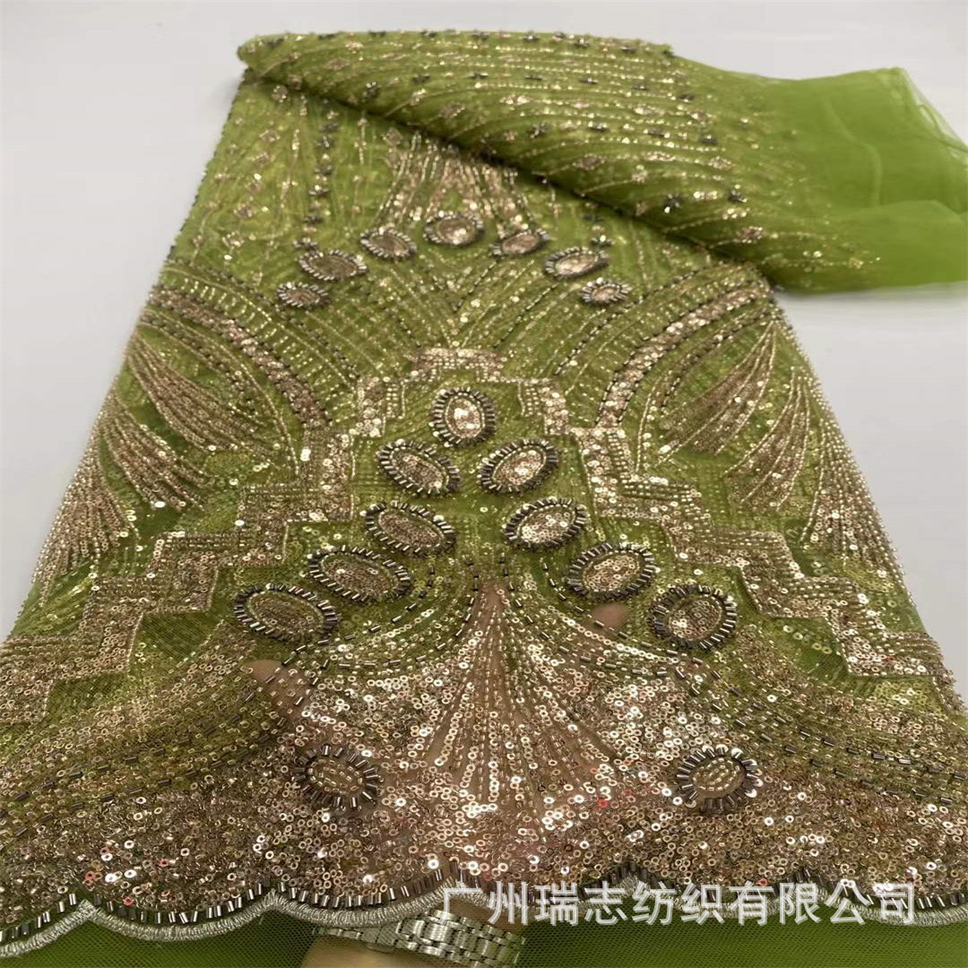 African fashion clothing mesh multi-color sequined embroidered wedding dress dress lace fabric lace fabric