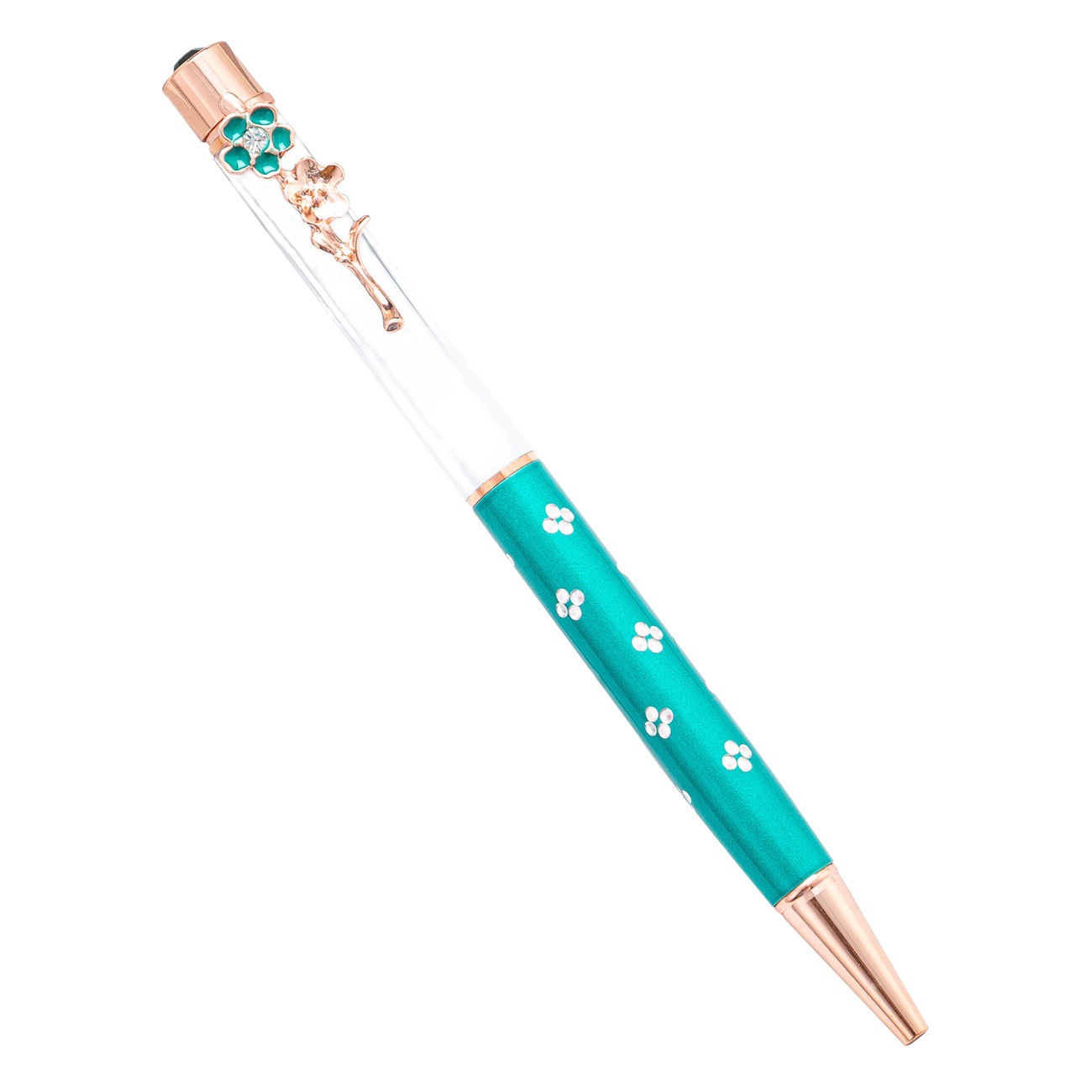 diy four-leaf clover empty pipe pen spot wholesale empty pipe ballpoint pen hand-made into oil crystal pen advertising pen empty Rod pen