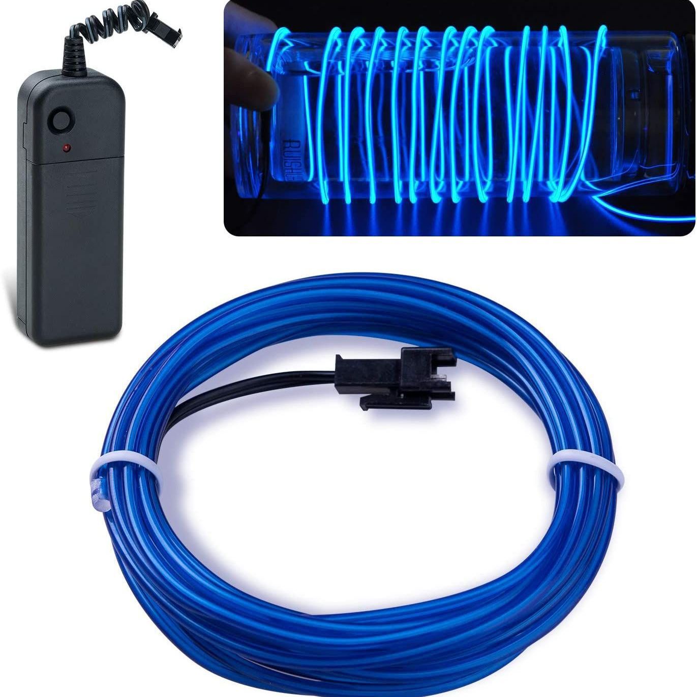 Picture of Luminous Wire Manufacturer 2.3mm Round Wire Can Be Bent at Will Without Losing Light, Comes with 3V Battery Box Driver and USB