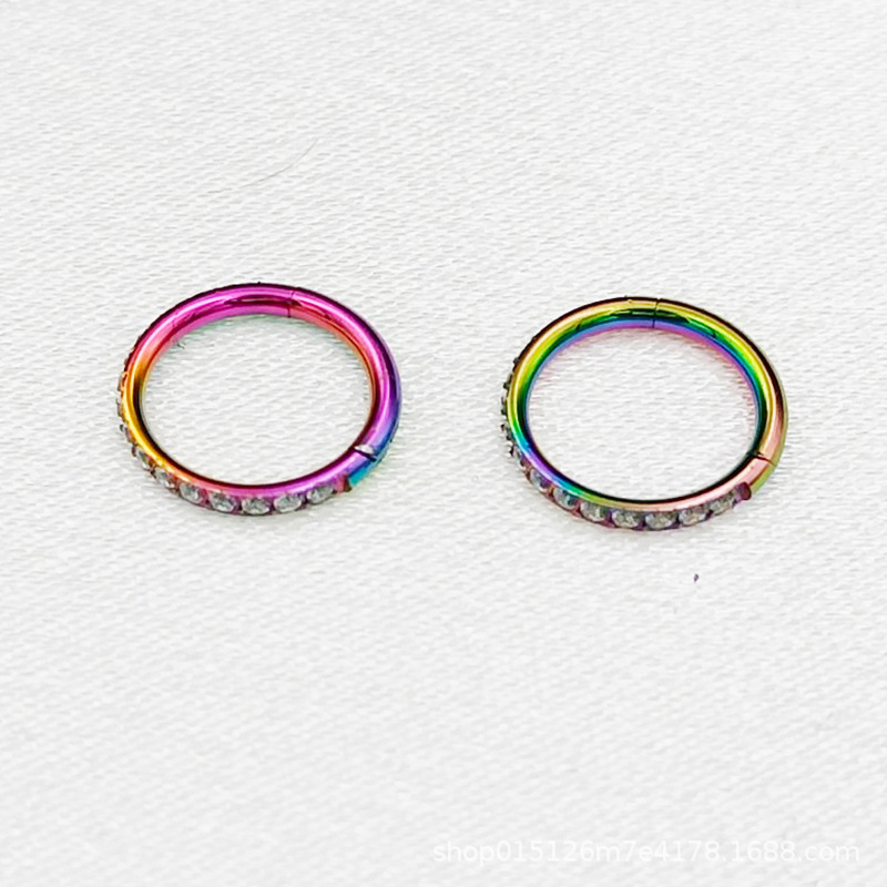 Picture of Europe and the United States cross-border multicolored aperture puncture jewelry simple fashion personality nose ring earrings side zircon nose ring puncture