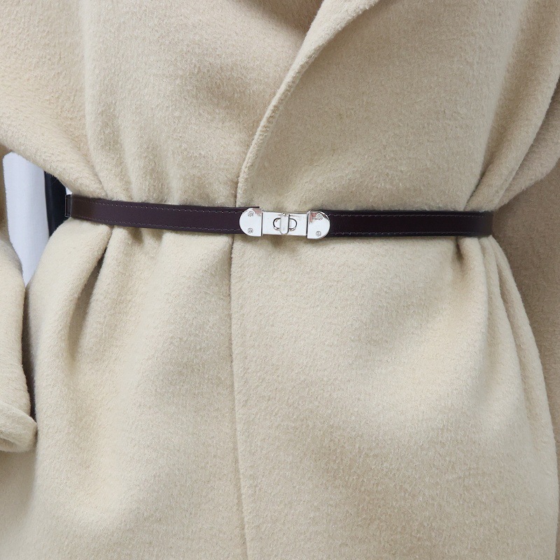 Versatile Women's Thin Belt Genuine Leather 2025 New Waist Belt Decorative Coat Belt with Skirt Pants Belt Sweater Waist Chain