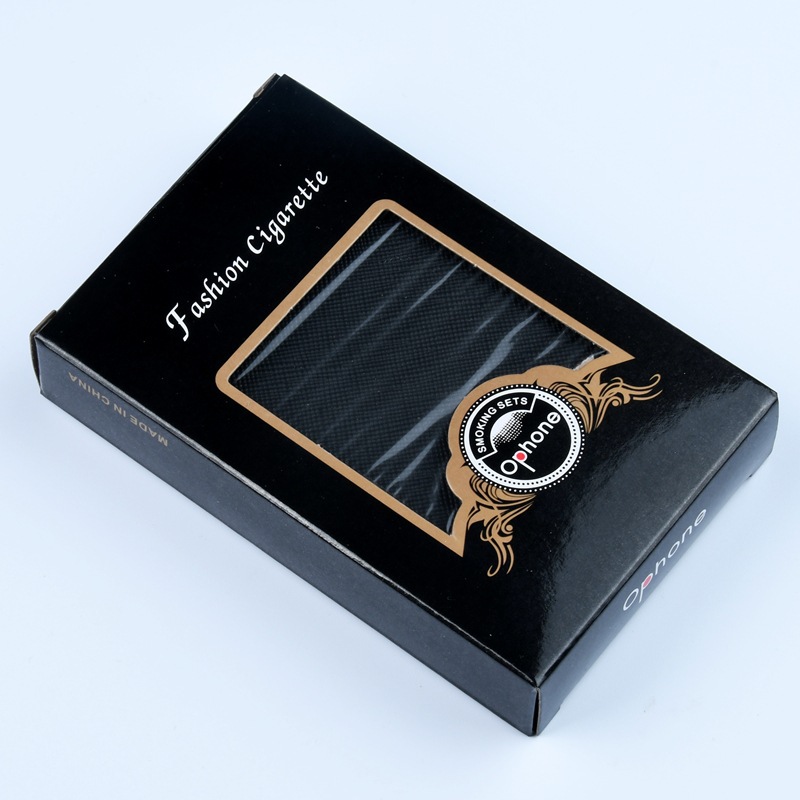 Picture of 5.5 Fine 100MM Metal Leather Cigarette Case Men's Iron Cigarette Clip Anti-pressure and Moisture-proof Portable Long Rectangular