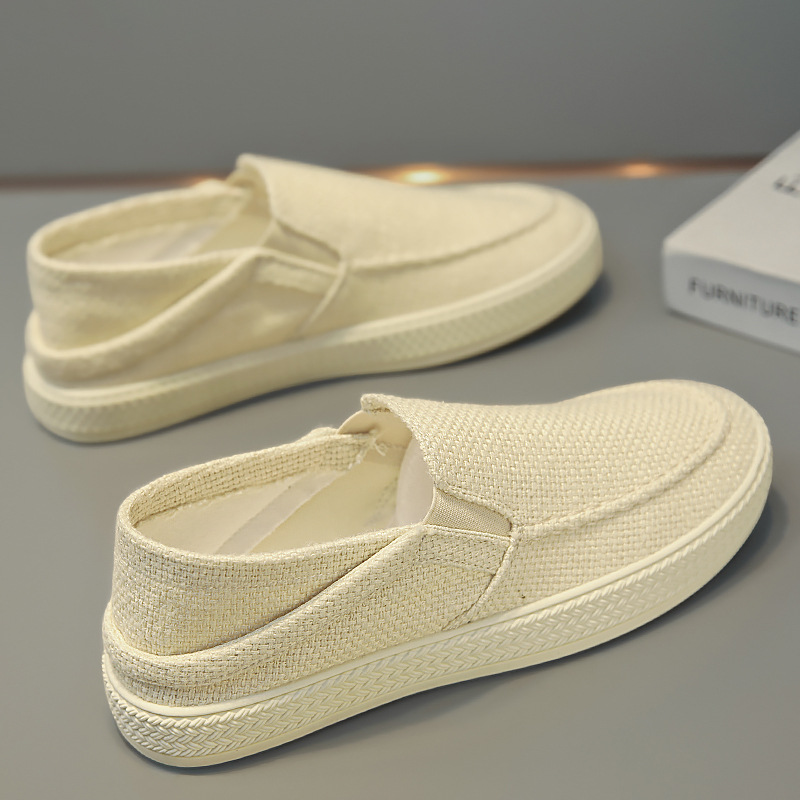 Canvas Men's Shoes Summer Linen Cloth Shoes Old Beijing Slip-on Men's Sports Casual Sneakers All-match Lazy Trendy Shoes