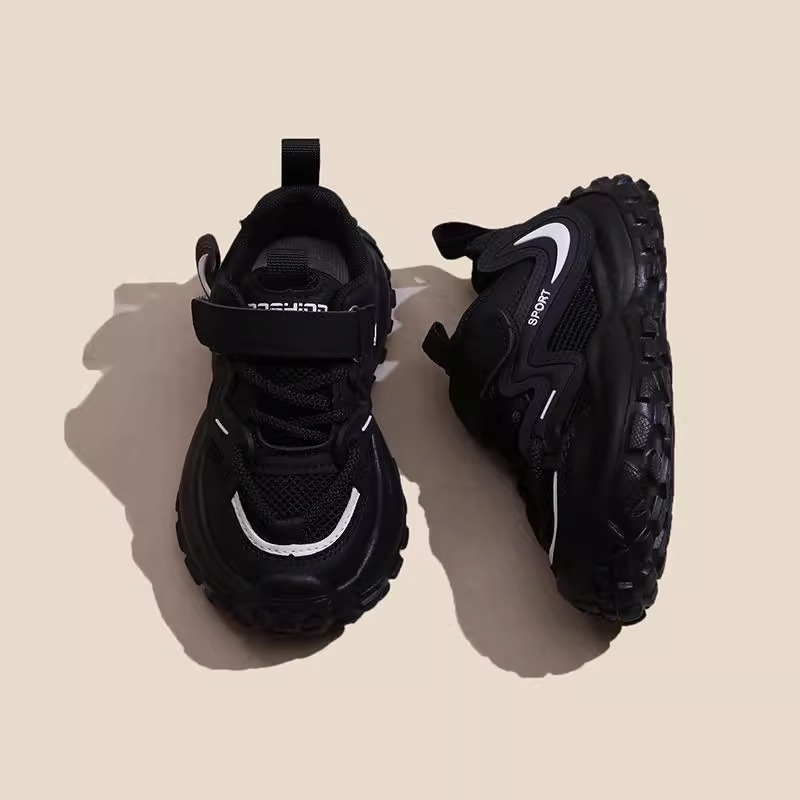 Boys' shoes 2025 new spring and autumn children's sneakers, girls' dad shoes, soft-soled mesh shoes, non-slip running shoes