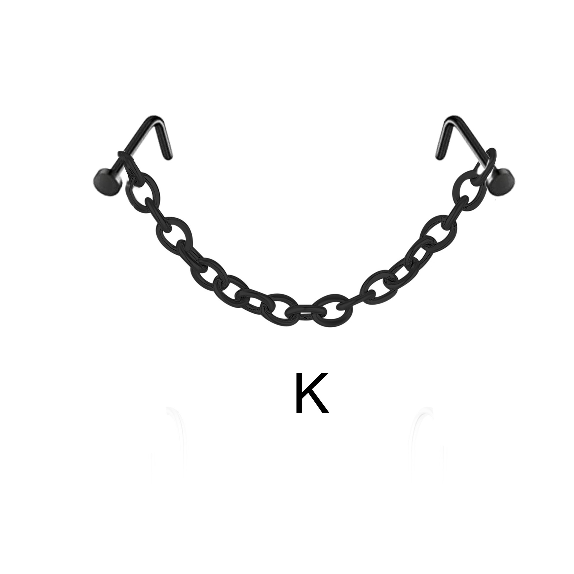 Picture of Stainless steel nose ring nose nail nose chain Amazon new nose chain puncture jewelry nose chain