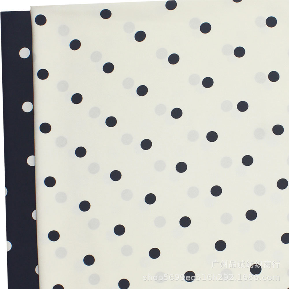 Acetic Satin Wave Dot Printing 1cm Polka Dot Acetic Velvet Printed Cloth Women's Shirt Dress Printed Fabric