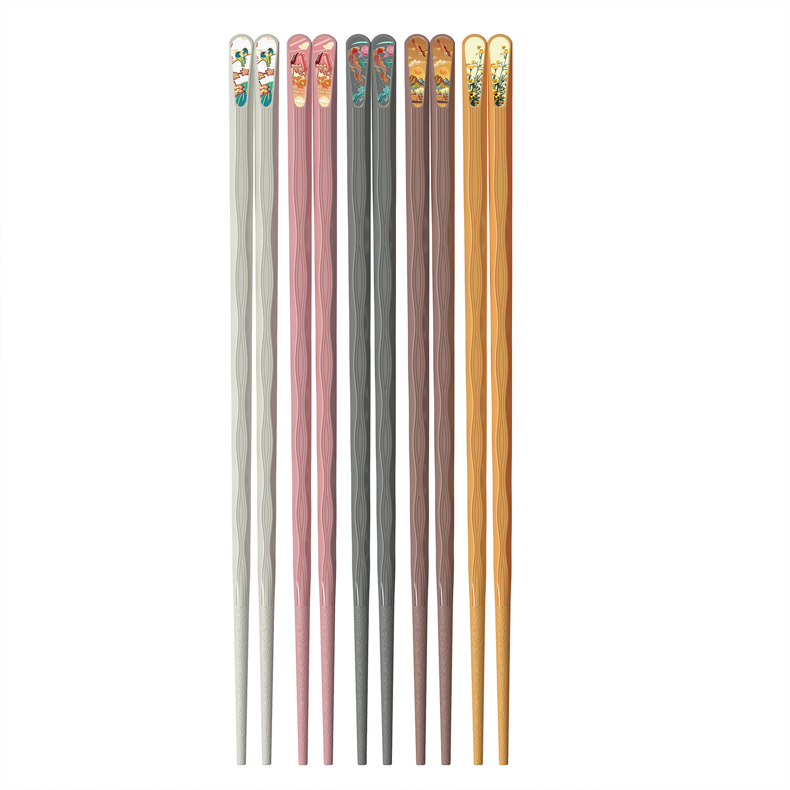 Picture of Popular online popular national fashion style five pairs one-piece delivery one person chopsticks sub-meal chopsticks alloy chopsticks wholesale factory