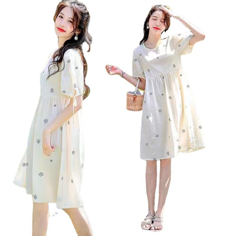 Picture of Pregnant Women's Summer Dress Printed dress Internet Popular 2022 suit Summer Thin Summer Skirt Top-grade Maternity Dress