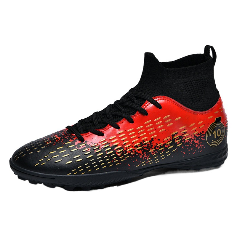 Football shoes high-top men's 2023 autumn new big children's long nail broken nail sneakers foreign trade plus size 48 size sneaker