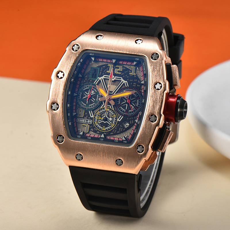 Picture of 2025 New Foreign Trade Men's Quartz Watch Multi-Functional Six-Pin Barrel-Shaped Fashion Hollow Business Watch Wholesale