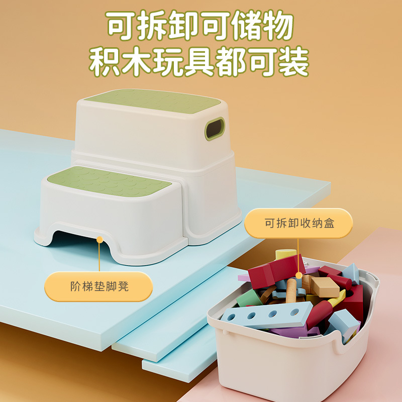 Picture of Children's footstool non-slip height-increasing multifunctional washing step storage baby washing step stool toilet pedal