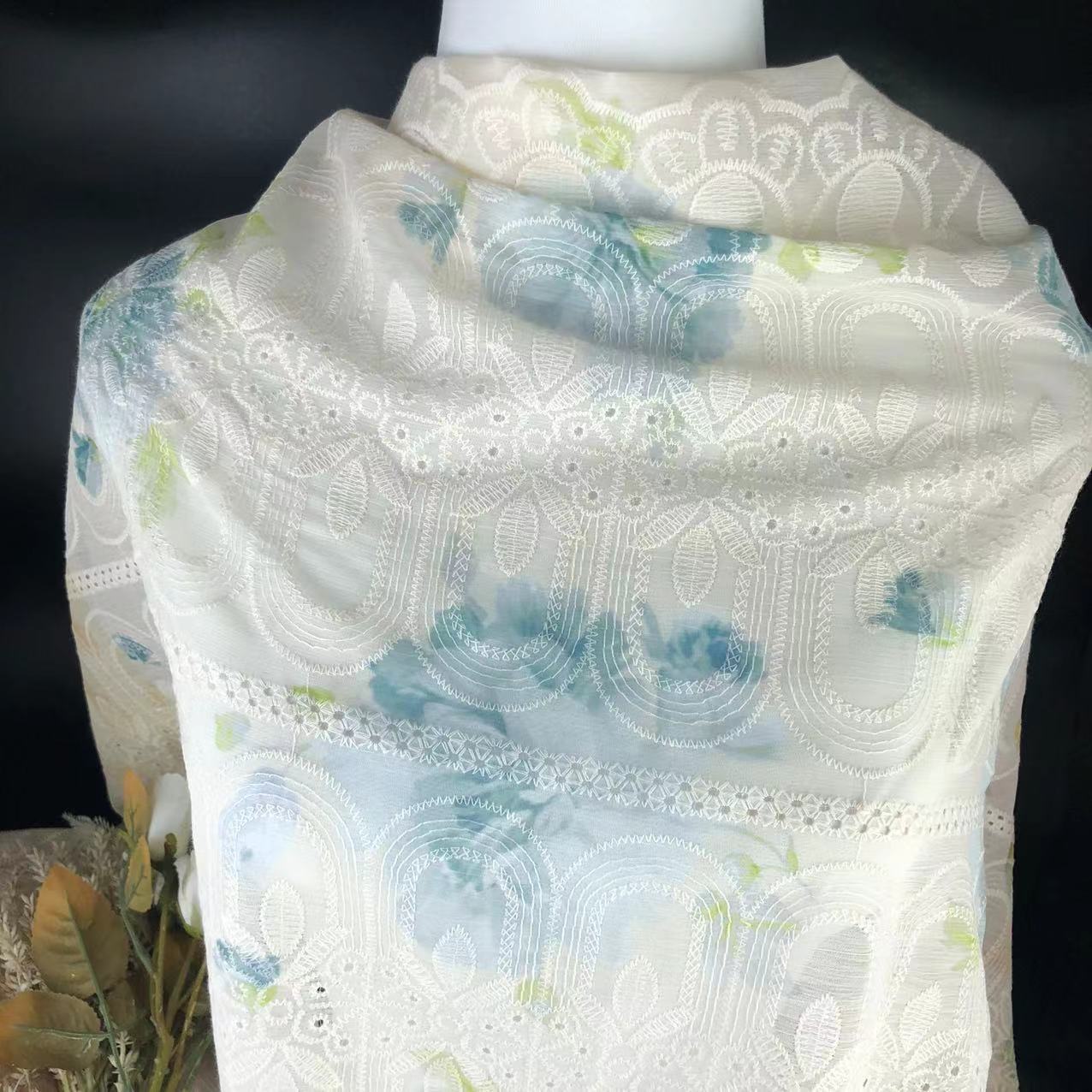 Xiaojun Textile Floral Pattern Computer Embroidery Printed Fabric Chinese Print Children's Clothing Fabric Dress Han Dynasty