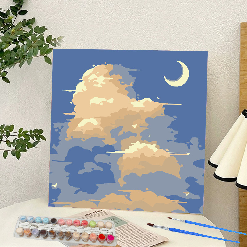 Picture of Digital oil painting landscape Dafen village hand-painted mathematical oil painting coloring painting oil painting flowers flower oil painting wholesale