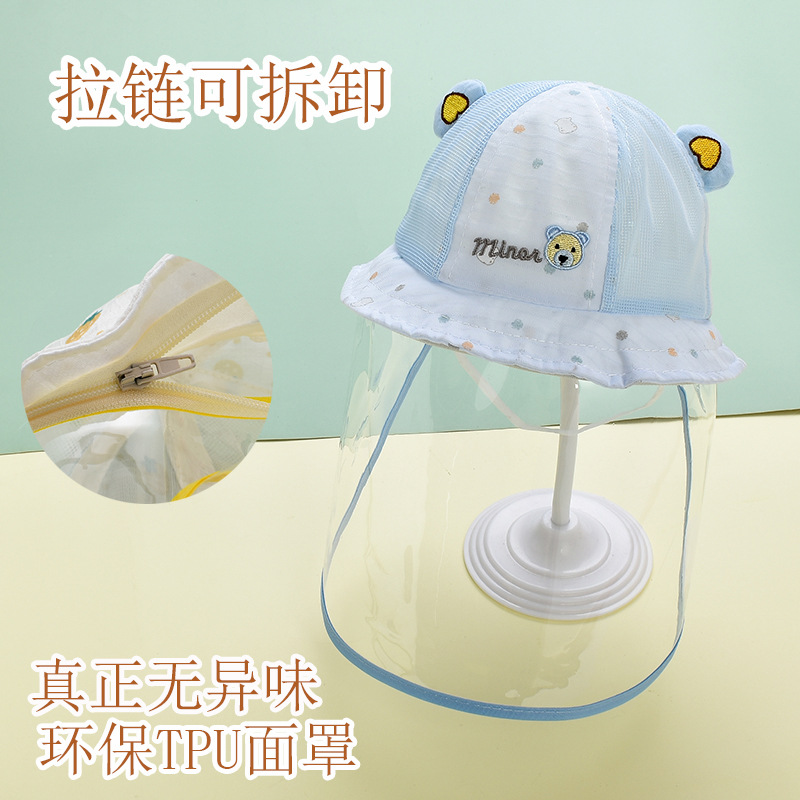 Picture of Newborn Baby Protective Face Cover Going Out Baby Anti-Droplet Hat Summer Sun Protection Hat Spring and Autumn