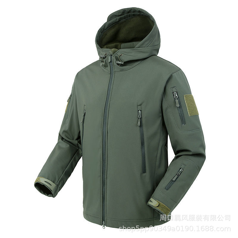 Picture of Outdoor Shark Skin Soft Shell Jacket Men's Winter Fleece Jacket Waterproof Windproof Men's Three-in-One Warm Camouflage Mountaineering
