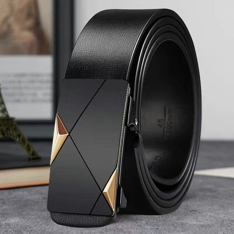 Men's Belt Toothless Wearing Automatic Buckle Belt Casual Fashion Joker Business Belt Wholesale Cross-border Hot Sale