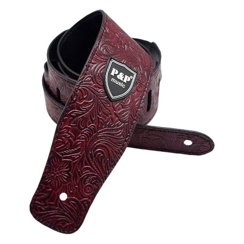 Guangzhou guitar strap wholesale PU leather guitar strap electric wooden guitar strap leather musical instrument strap factory