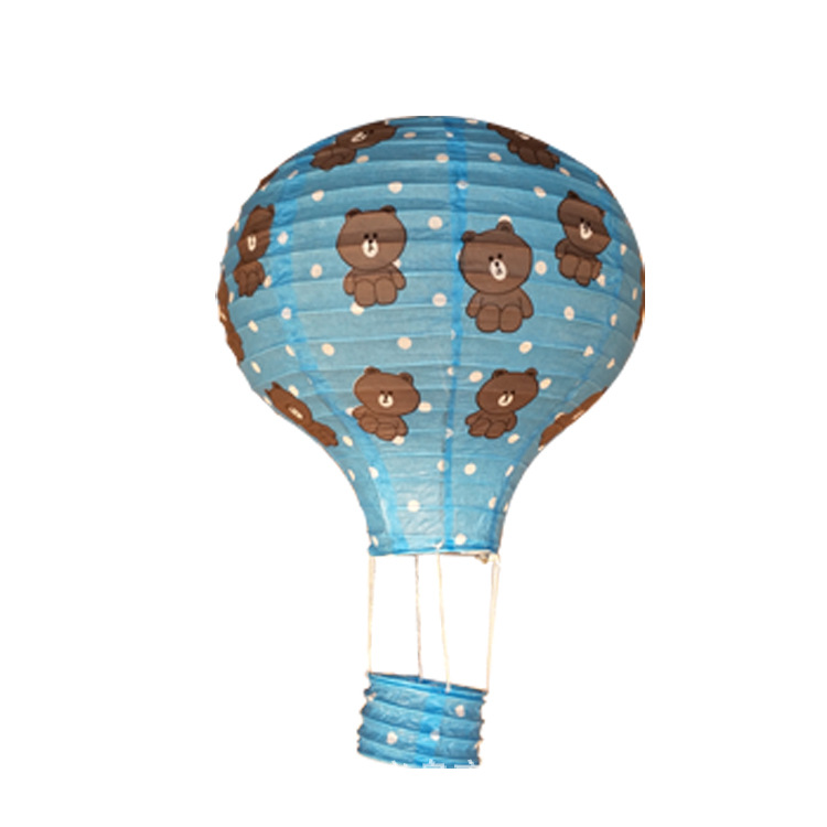 Picture of 2020 new manufacturers wholesale hot air balloon paper lantern two-color stitching rainbow export wedding paper lantern decoration