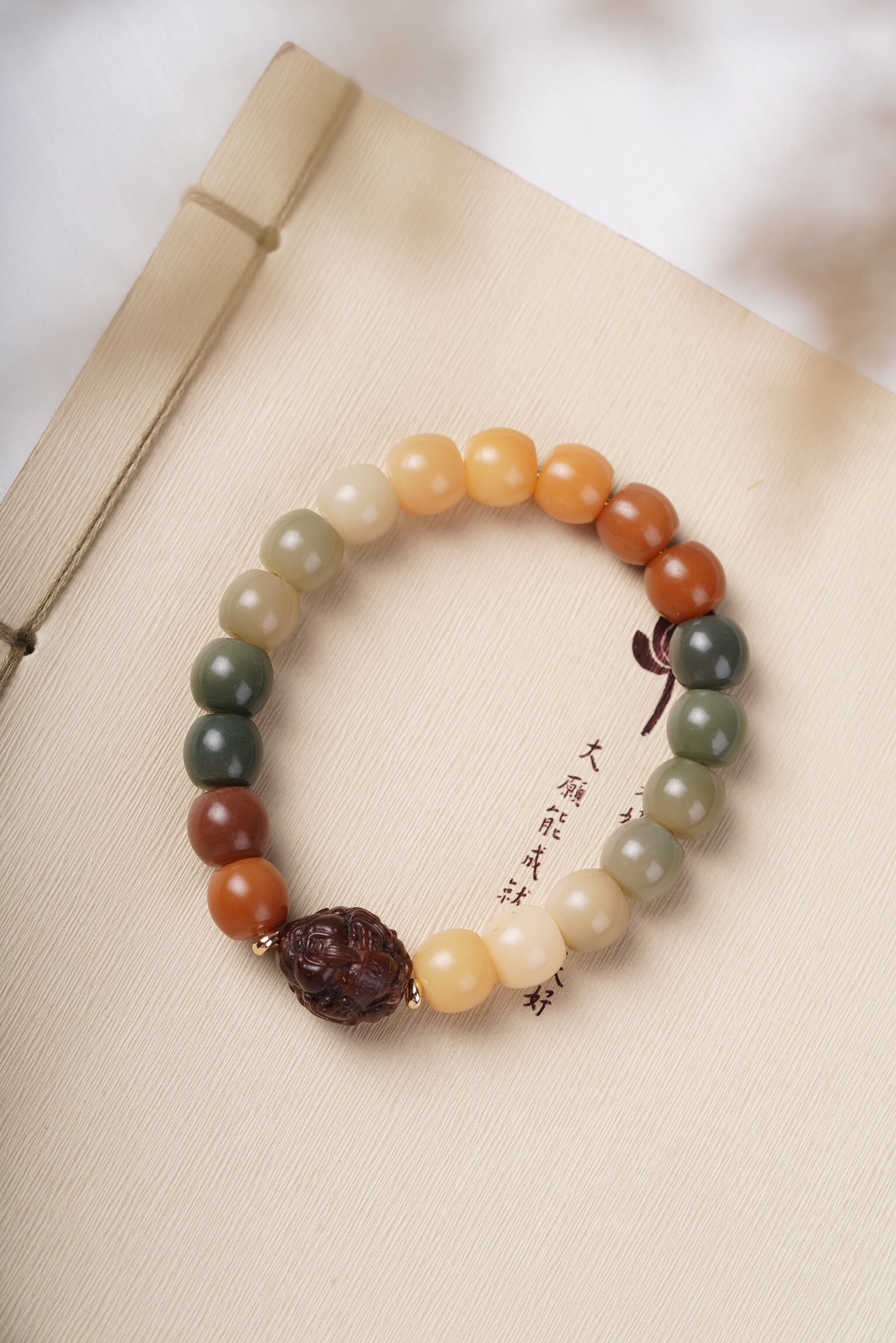 Picture of Hainan Natural White Jade Duobao Bodhi Handheld String DIY Weaving Plate Playing with Nian Buddha Beads for Men and Women Accessories Gifts