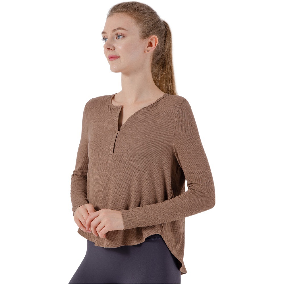 New sports workout clothes top women's loose fitness yoga clothes 2023 long-sleeved T-shirt quick-drying blouse autumn and winter