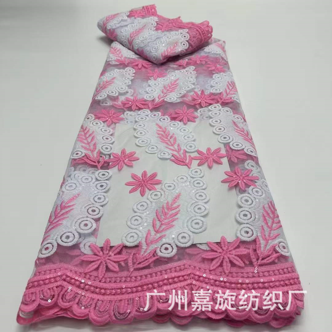 Milk Silk Lace Sequin Embroidery Embroidery Cloth Spring and Summer dress Sunscreen Shirt Fashion Lace Mesh JX4168