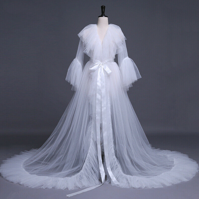 Bride Wedding Dress Shawl Creative Stage Beauty Fashion Show Movie Dance Sexy Cloak Mesh Big Tail