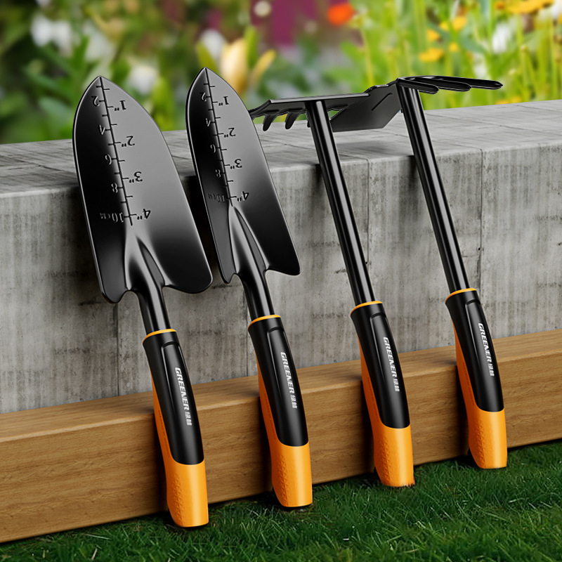 Green Forest Flower Small Shovel Gardening Tools Flower Shovel Household Flower Dig Soil and Vegetable Three-piece Set for suit