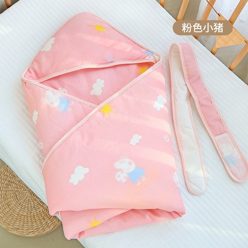 Picture of Baby hugging quilt big rabbit ears newborn bag swaddling baby delivery room small quilt available in four seasons