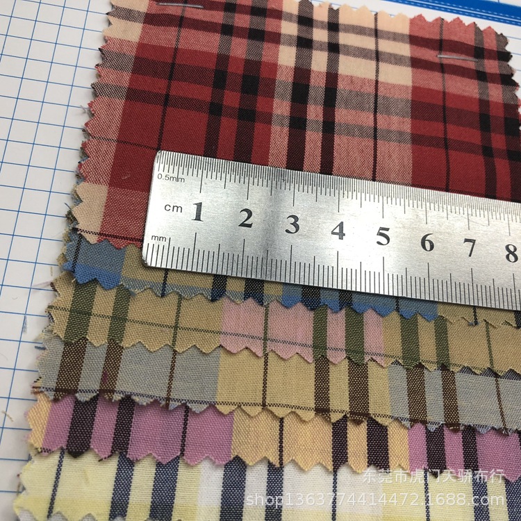 Spot supply spring and summer New woven polyester cotton classic Milange polyester cotton yarn-dyed plat shirt shoes and hats