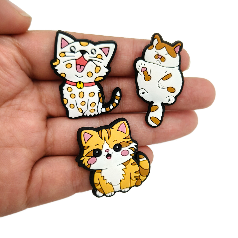 Picture of suit Cute Cat Series Cave Shoes Shoes Flower Accessories Cave Shoes Diy Accessories PVC Drop Plastic Shoe Buckle