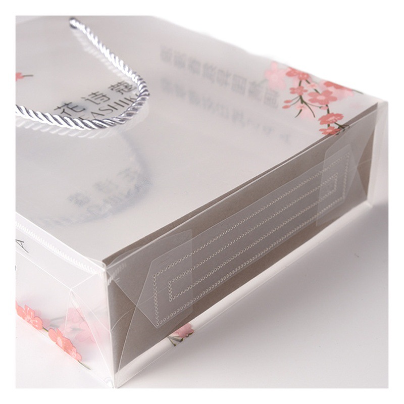 PVC plastic packaging box pp transparent handbag logo cosmetic brand gift packaging bag hand gift bag