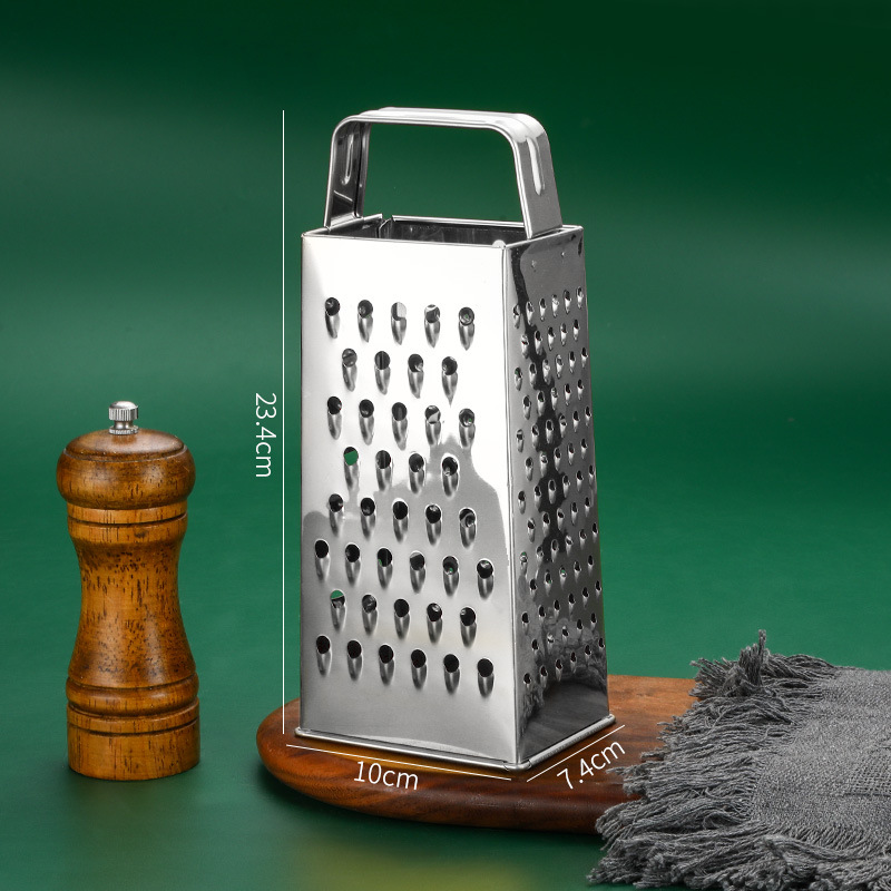Picture of Multifunctional Stainless Steel Golden Four-sided Grater Household Vegetable and Fruit Ginger Grinding Slicing Grater Cheese Grater