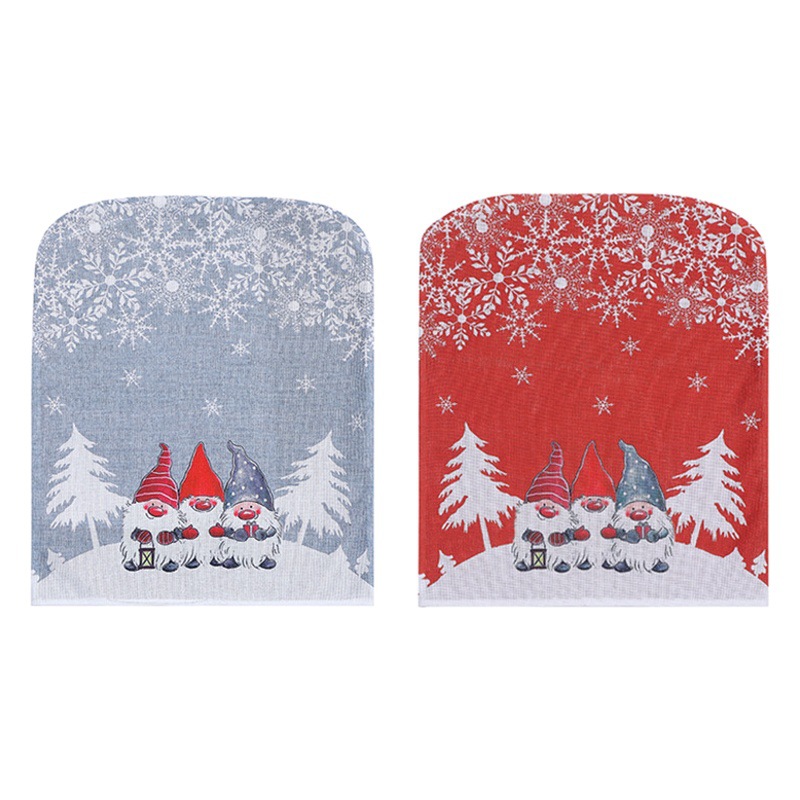 Cross-border new Christmas decorative chair cover European and American cartoon Rudolf creative linen seat cover holiday layout